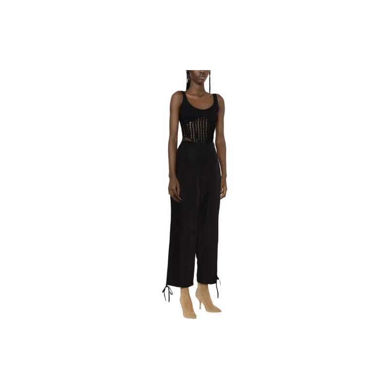 MSGM Elasticated Ankles Wide Leg Trousers-2