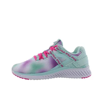 FILA KIDS Turbosector Slip-Resistant Cushioning Low-Top Kids' Running Shoes Green Purple Teenagers