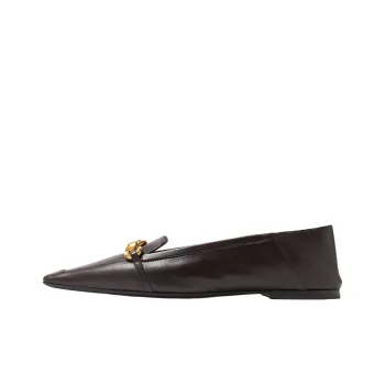 SAINT LAURENT Le Mallion Loafers Women's Dark Brown
