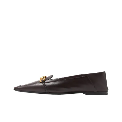 SAINT LAURENT Le Mallion Loafers Women's Dark Brown