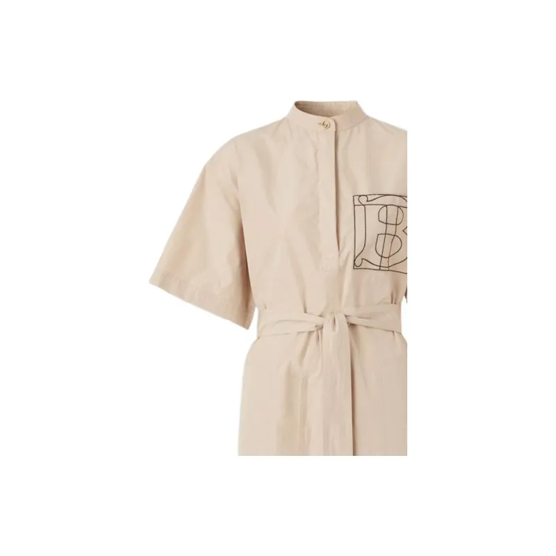 Burberry SS22 Short Sleeved Dress Women's Almond Beige-4
