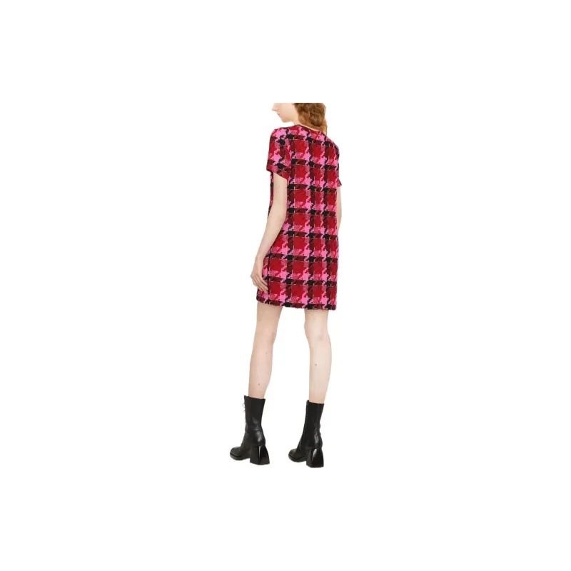 VERSACE Short Sleeved Dress Women's Red-2