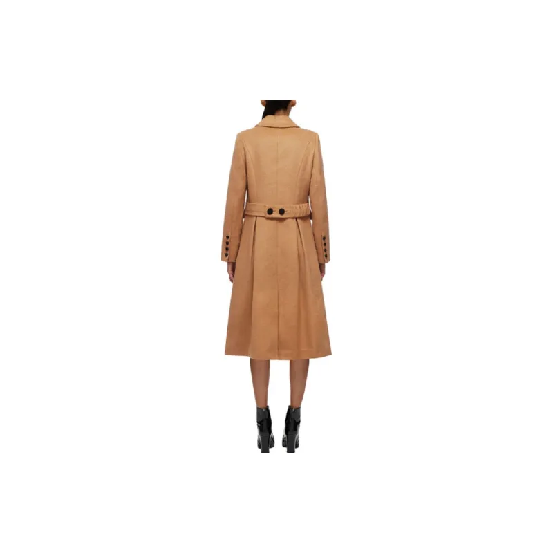 Self portrait Coats Women's Camel Brown-3