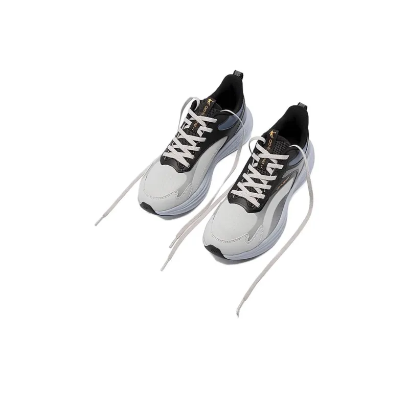 QIAODAN Anti Slip Wear Resistant Low Top Casual Running Shoes Men's Gray Black Blue-2