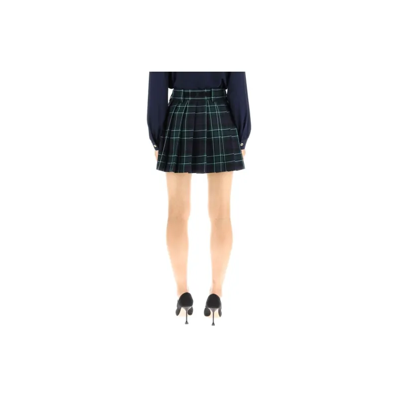 MIU MIU FW22 Casual Short Skirts Women's Green-3