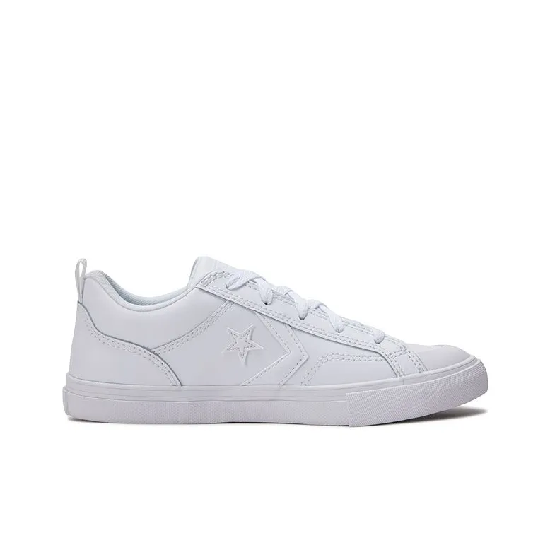 Converse Wear Resistant Low Top Kids' Skateboarding Shoes White Teenagers-1