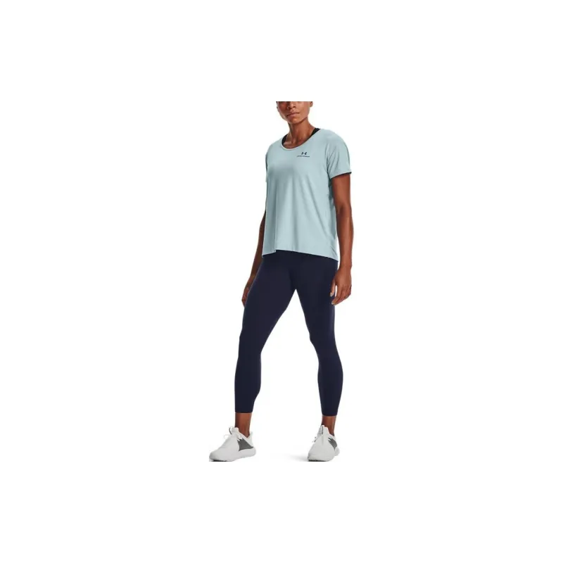 Under Armour RUSH Drop Shoulder Sleeve T Shirt Women's Blue-2
