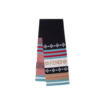 FENDI Wool Knit Scarves Kids' Black