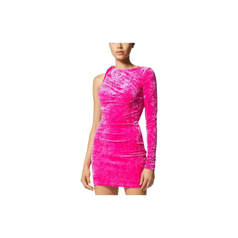VERSACE One Shoulder Velvet Mini Dress-2