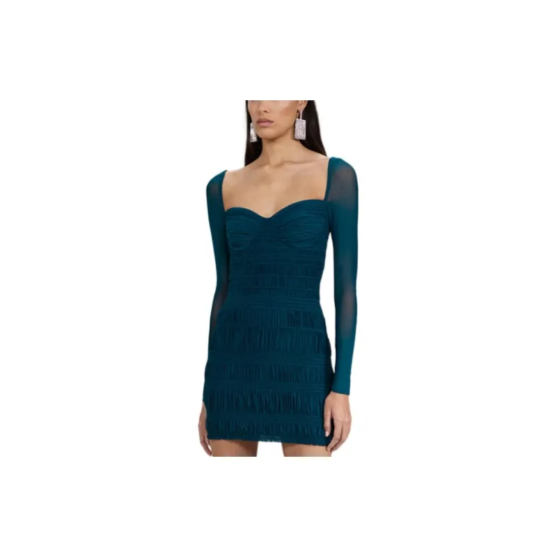 Self portrait Long Sleeved Dresses Women's Graphite Blue-1