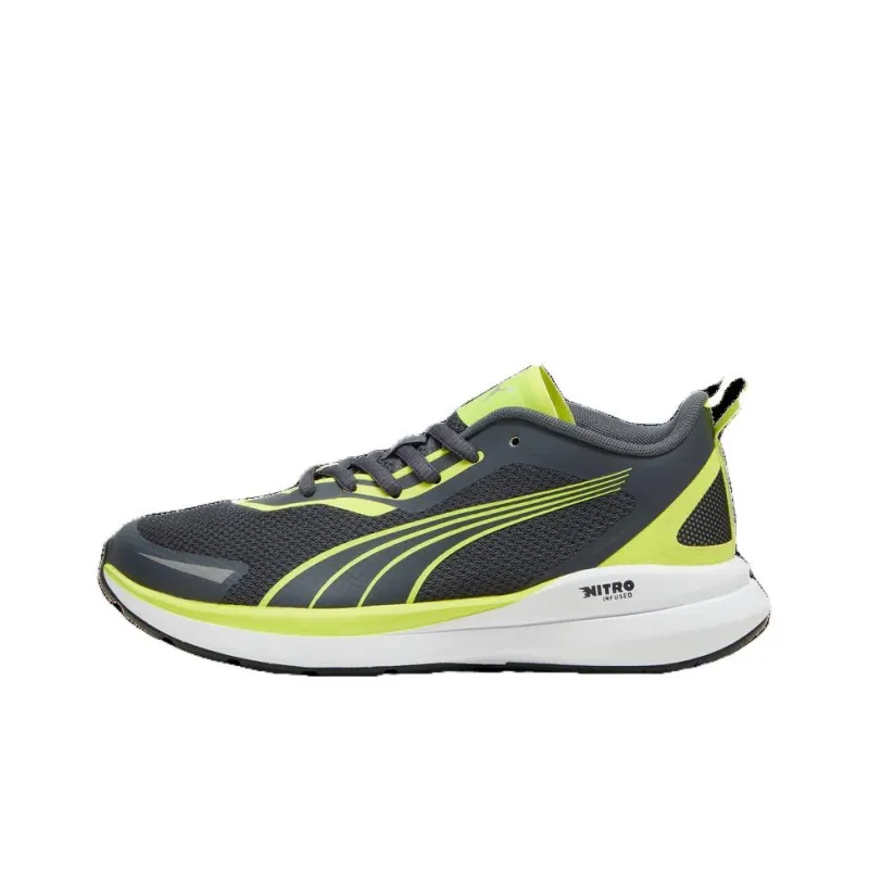 PUMA Kruz Nitro Jr Anti Slip And Wear Resistant Breathable Low Top Kids' Running Shoes Dark Gray Teenagers-0