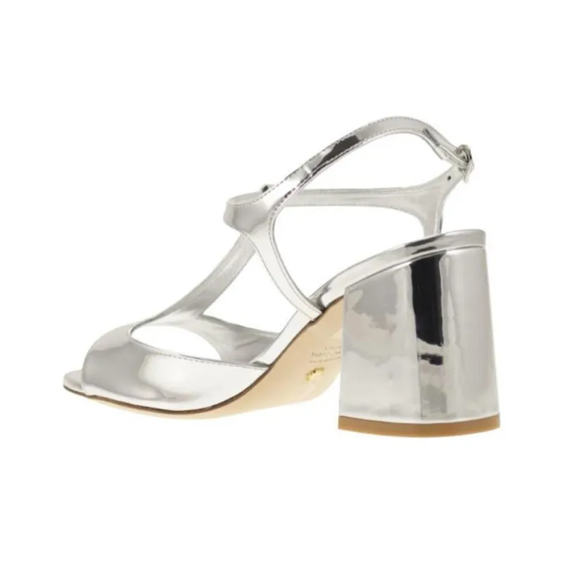Stuart Weitzman/SW Flareblock One Strap Sandals 8.5cm Women's Silver-4