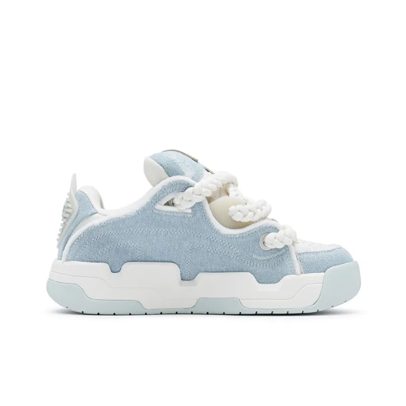 Champion Low-Top Skateboard Shoes Women's Macedonian Blue/Milk White-1