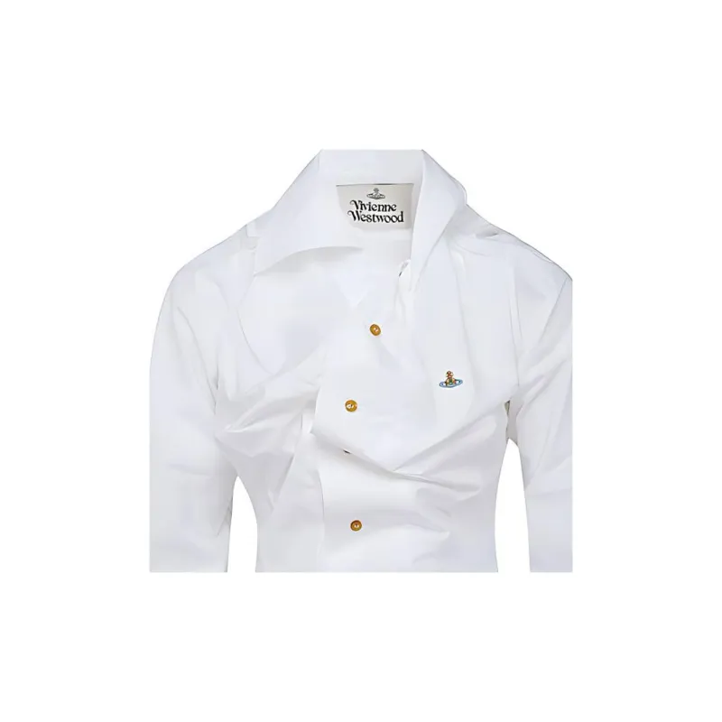 Vivienne Westwood Orb Logo Embroidered Drunken Shirt-4