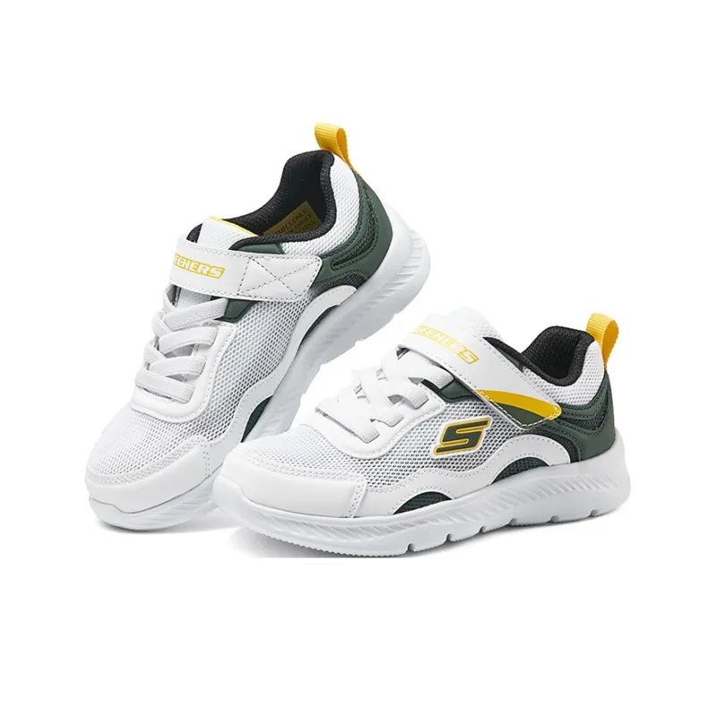 Skechers Abrasion Resistant Slip Resistant Kids Lifestyle Shoes White Yellow Black Teenagers-2