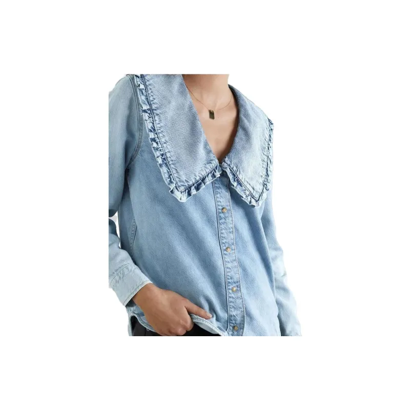 GANNI Shirts Women's Light Blue-1