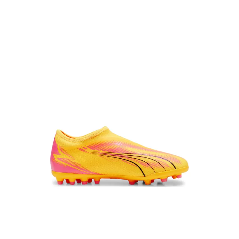PUMA Ultra Match Slip-Resistant Breathable Coverage Lightweight Low-Top Kids' Soccer Shoes Sunlight Yellow Kids'-1