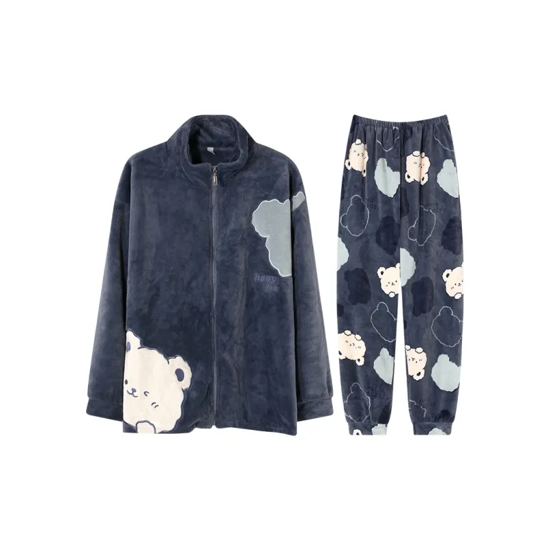 Lan Miao Pajama Set Men's Dark Blue-0