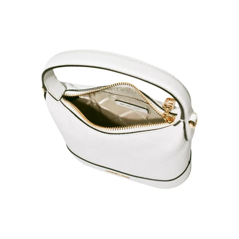 MICHAEL KORS Wythe Cow Leather With Split Cow Leather Handbag, Shoulder Bag, Crossbody Bag Trumpets Women's White-3