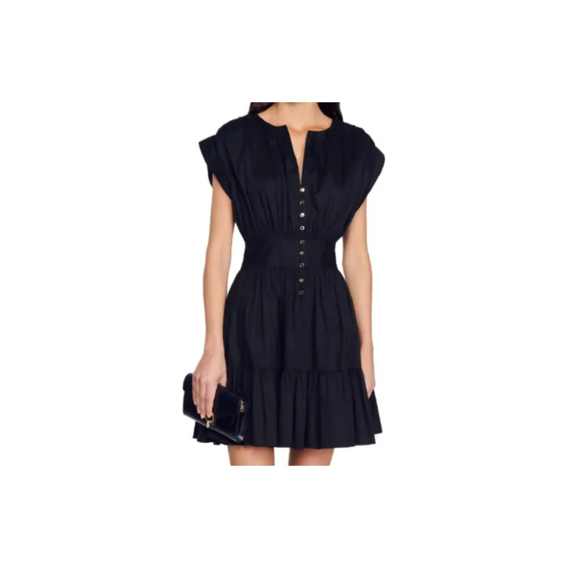 Sandro Sleeveless Dresses Women's Black-1