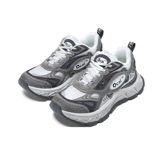Ocai Runtech3.0 Anti Slip Wear Resistant Low Top Chunky Sneakers Unisex Gray-1