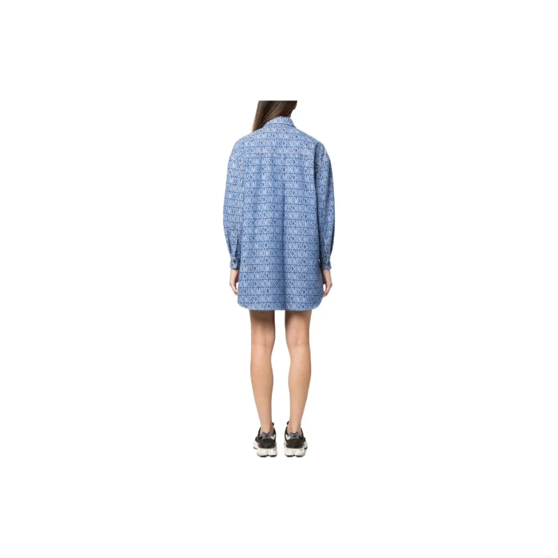 MOSCHINO Long Sleeved Dresses Women's Blue-2