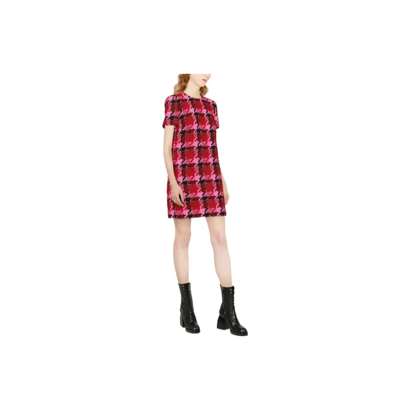 VERSACE Short Sleeved Dress Women's Red-1