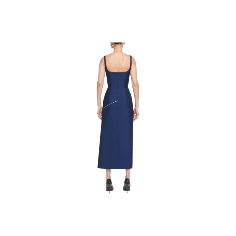 Alexander McQueen Slip Dresses Women's Blue-2