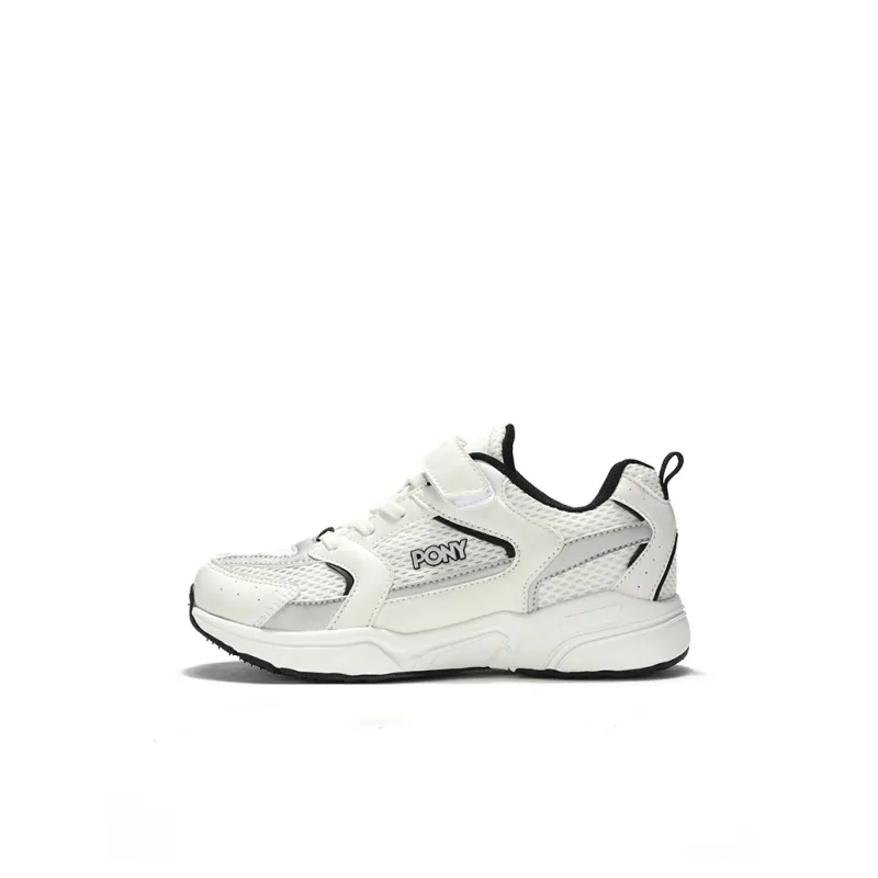 PONY Slip Resistant Cushioning Breathable Low Top Kids' Running Shoes White Black Green Kids'-0