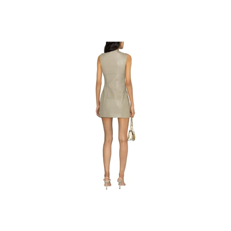 BALMAIN Panelled Leather Minidress-2