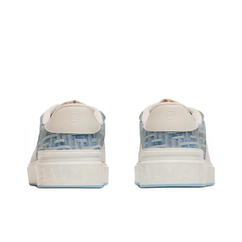 BALMAIN B Court Denim panelled Sneakers Women's-3
