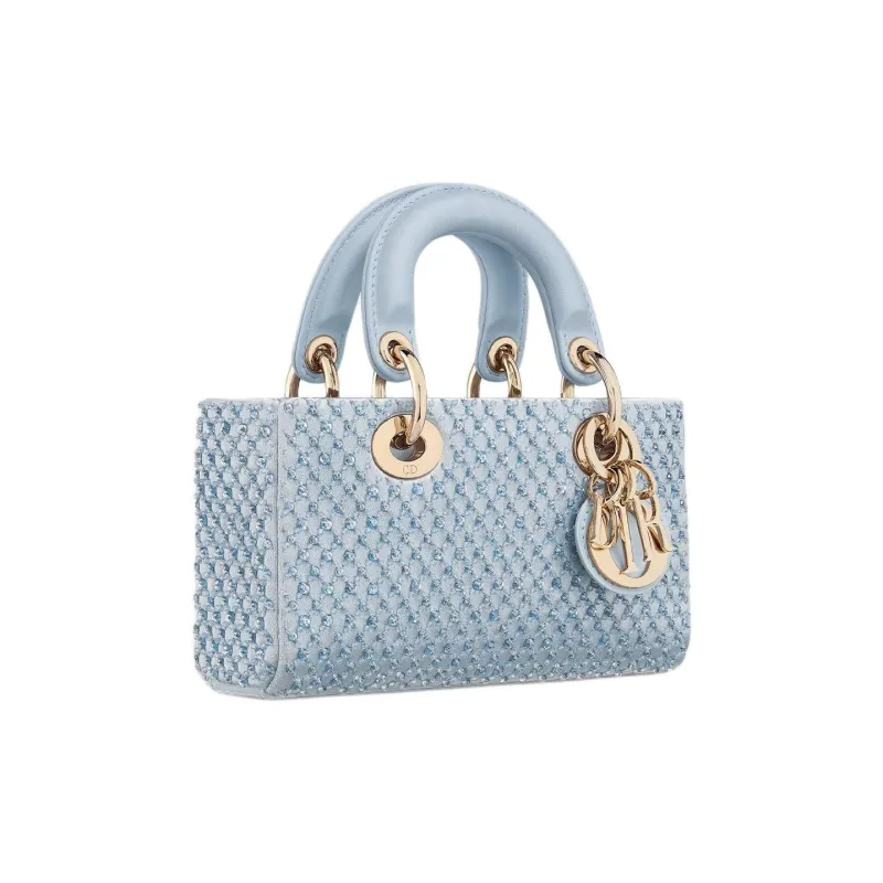 DIOR Lady D Joy Calfskin Lady Dior Bag, Shoulder Bag, Crossbody Bag, Handbag Extra Mini Women's Light Blue-3
