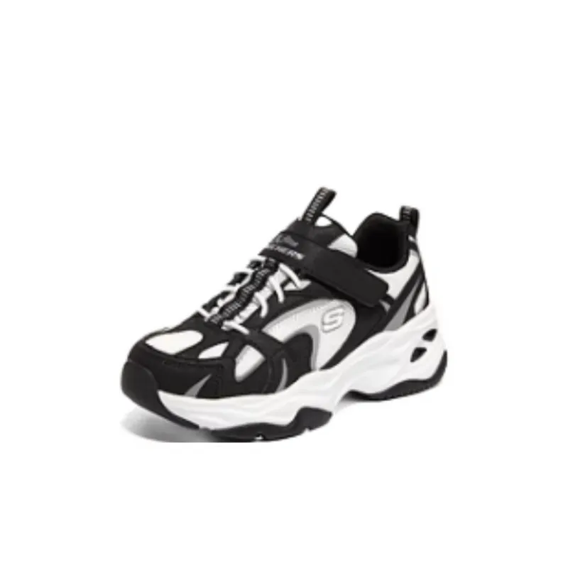 Skechers Cushioning Wear-Resistant Kids Platform Sneakers Black White Kids'-3