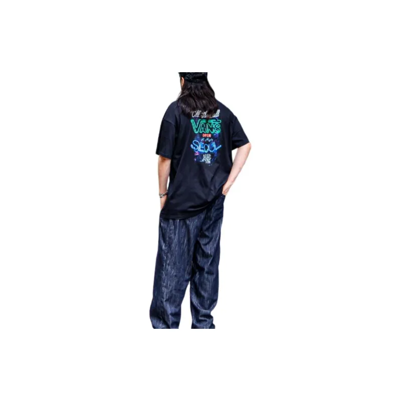 Vans Night In Seoul T Shirt Men's Black-4