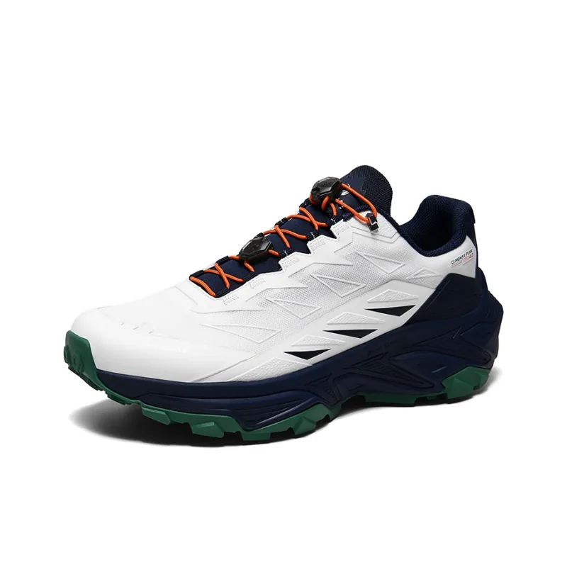 GLUNA Cushioned Slip-Resistant Lightweight Low-Top Trail Running Running Shoes Unisex White Blue-2