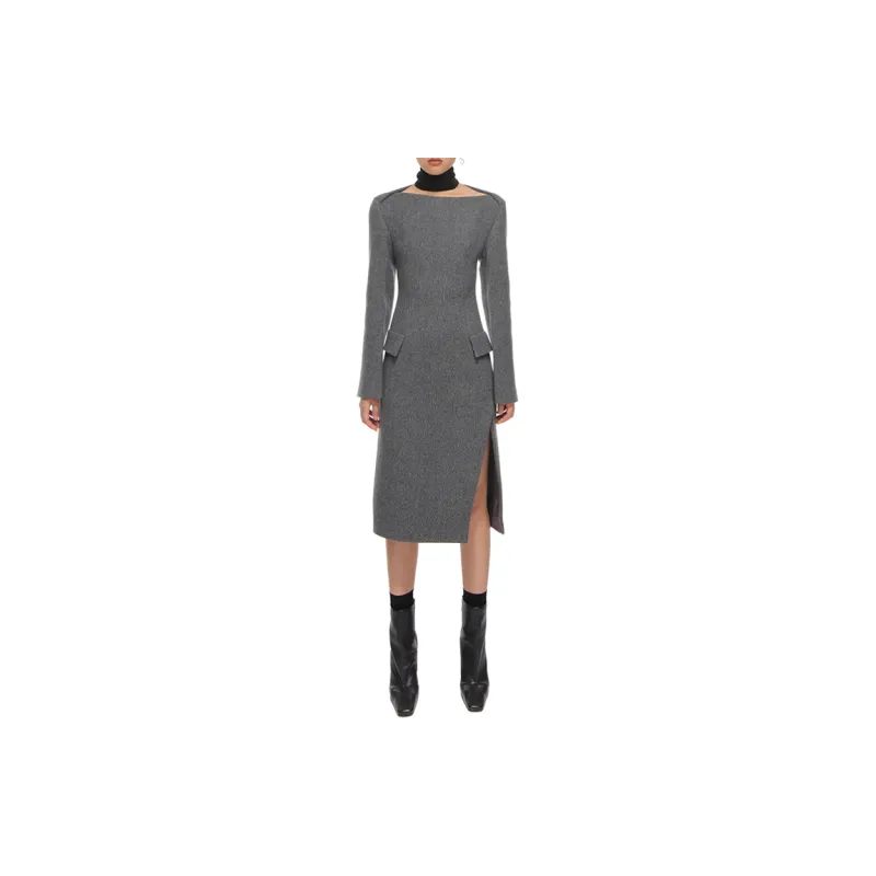 WE11DONE Long Sleeved Dresses Women's Gray-2
