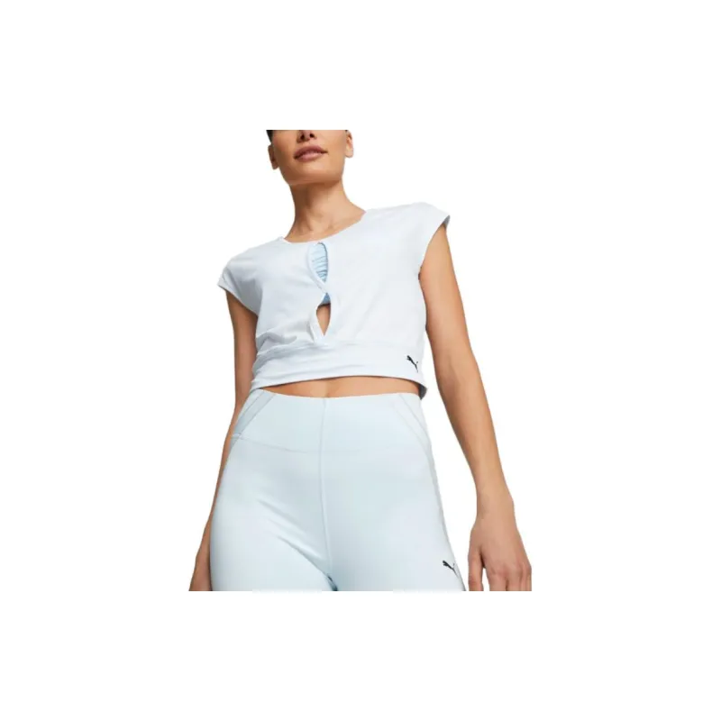 PUMA T Shirts Women's Aqua Blue-3