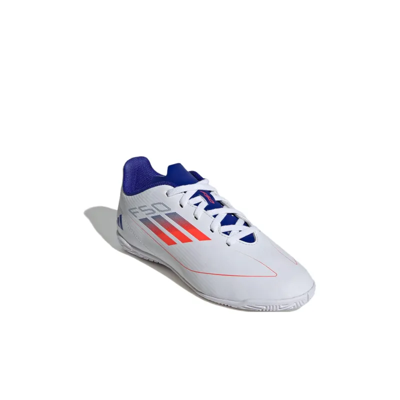 Adidas F50 Non slip Lightweight Low Top Kids' Soccer Shoes White Blue Orange Kids'-1