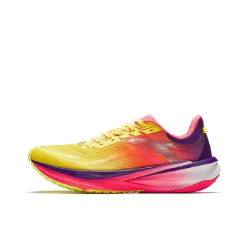 ANTA Plastic Pioneer Running Shoes Men Low Top Highlight Yellow/Violet/Radiant Pink