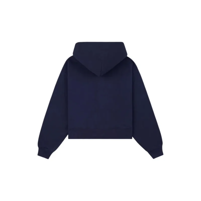 SPORTY & RICH Home Run Cropped Zipped Hoodie 'Navy/Sports Red/White'-1