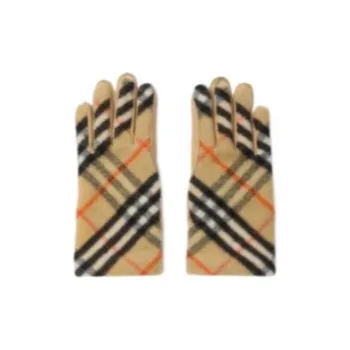 Burberry Wool Gloves Men's Khaki