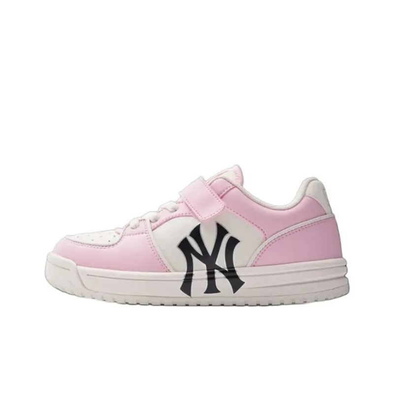 MLB Chunky Liner Slip Resistant Cushioning Balance Low Top Kids' Skateboarding Shoes White Pink Black Teenagers-0