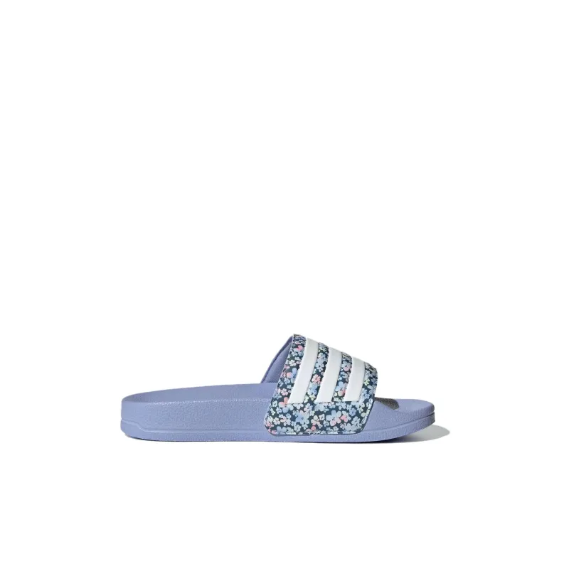 Adidas ADILETTE SHOWER Anti Slip Wear Resistant Children's Sandals Blue White Black Kids'-1
