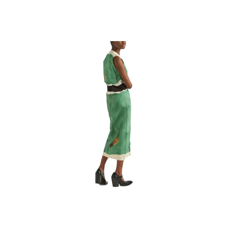 PRADA Sleeveless Dresses Women's Green-2