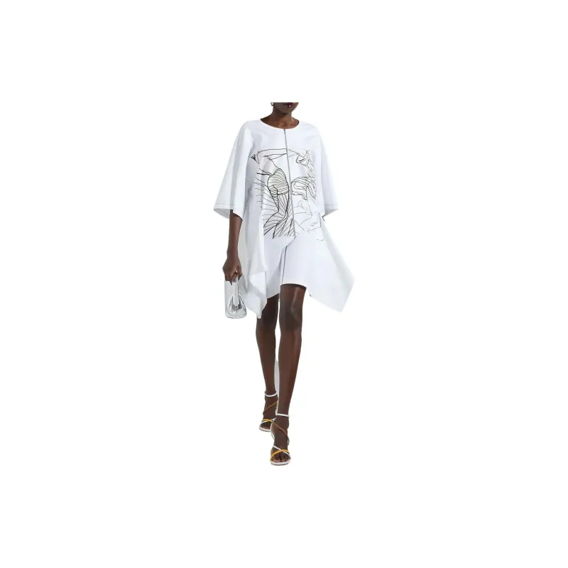 FENDI SS22 Short Sleeved Dress Women's White-2