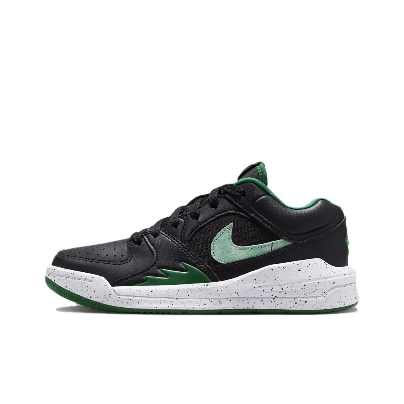 Jordan Stadium 90 Slip Resistant Low Top Kids Lifestyle Shoes Black Green Teenagers-0