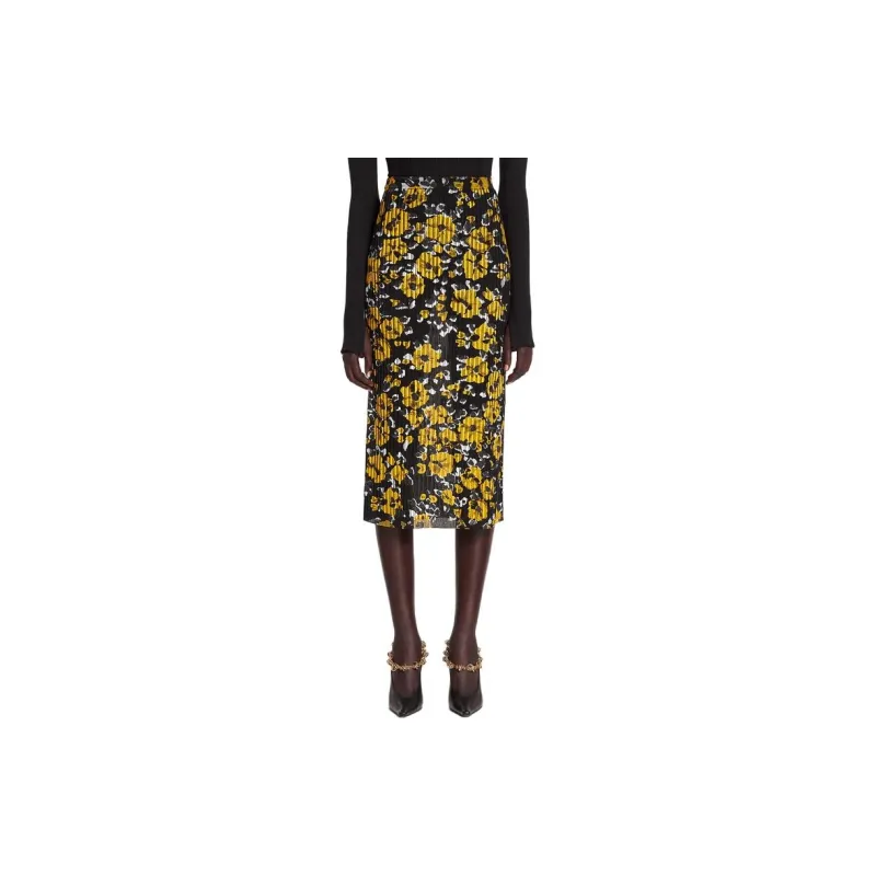 Lanvin Floral pattern Ribbed knit Midi Skirt-2