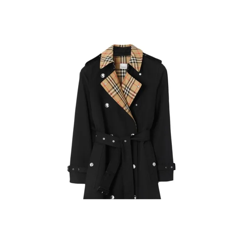Burberry Vintage Check trim Trench Coat-4