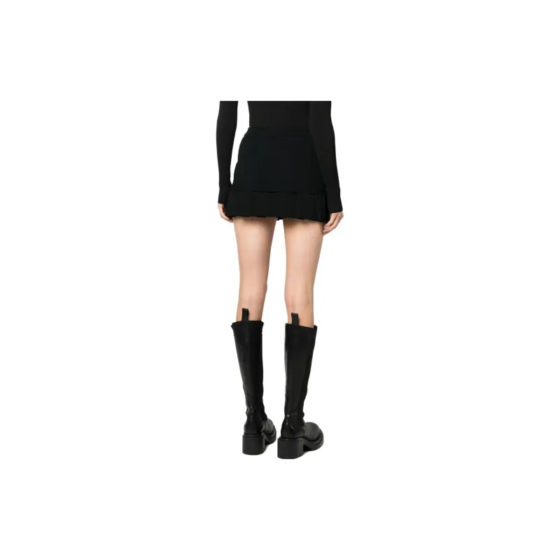 OFF-WHITE High Waist Pleated-Hem Skirt-2