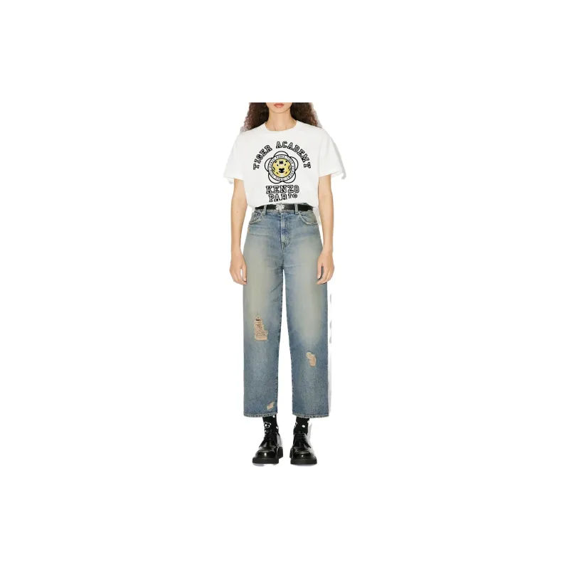 KENZO Logo Flocked Crewneck T-Shirt-2